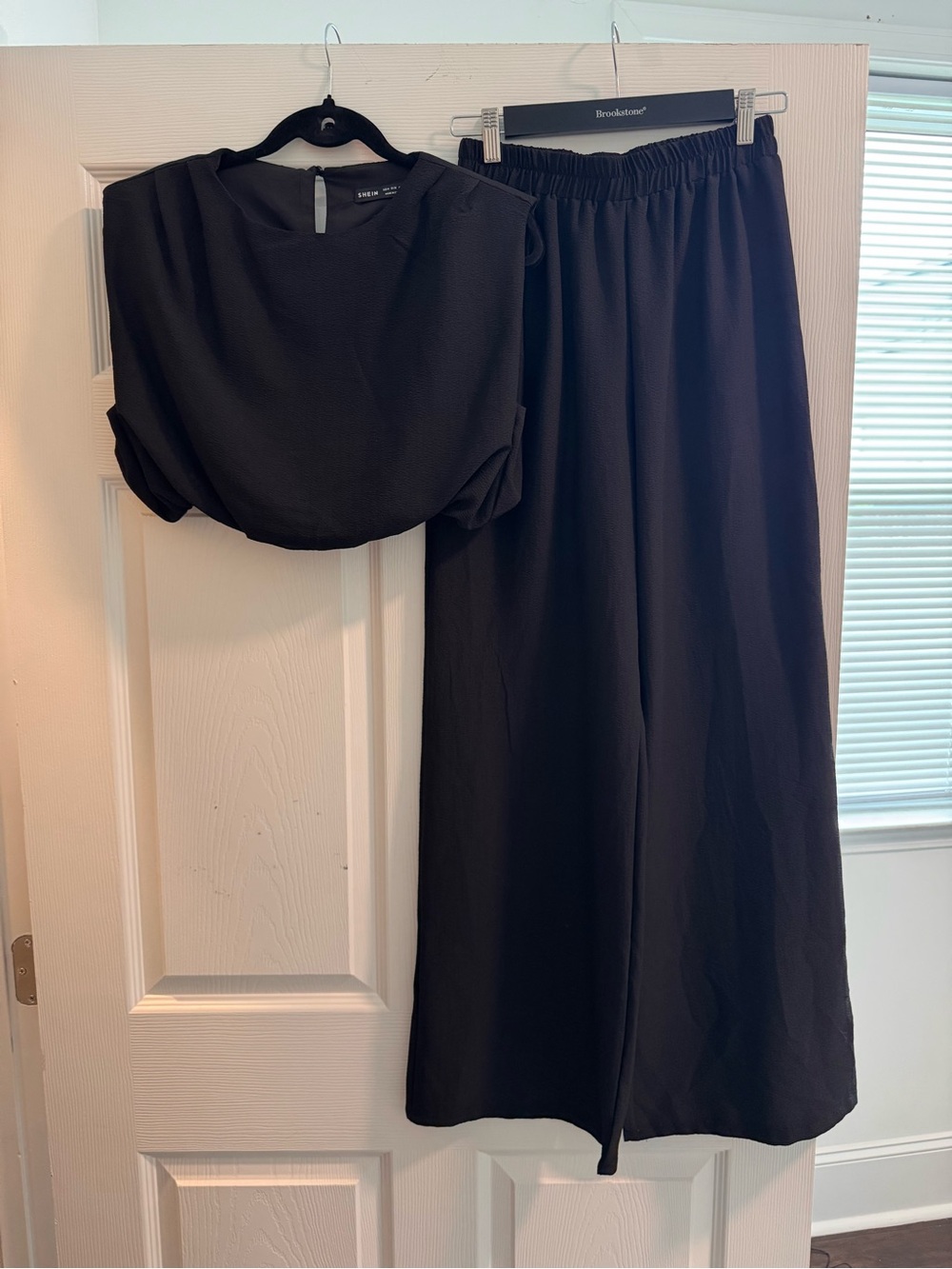 Black Two-Piece Set - Sleeveless Top & Wide Leg Pants